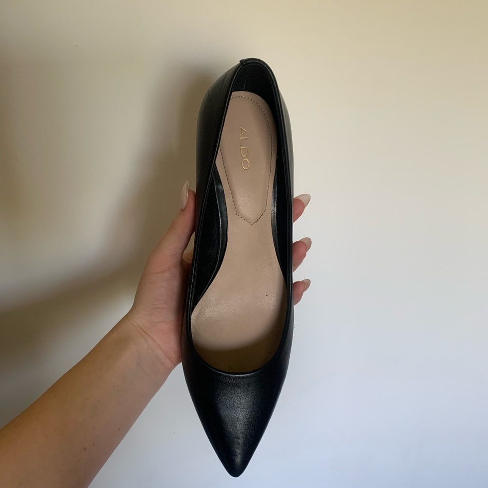 ALDO Sleek Black Pointed Toe Heels